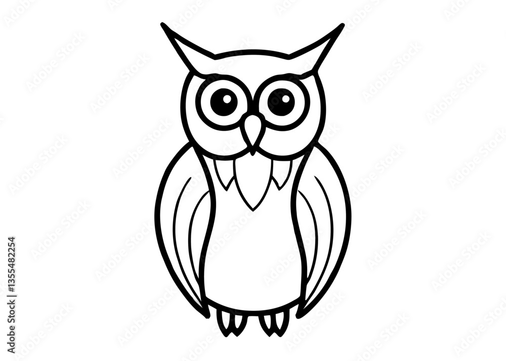Wise Owl Icon: A sleek, minimalist black and white illustration of an owl, conveying wisdom and a sense of nocturnal mystery. Wise Owl Icon: A sleek, minimalist black and white illustration of an owl, conveying wisdom and a sense of nocturnal mystery.