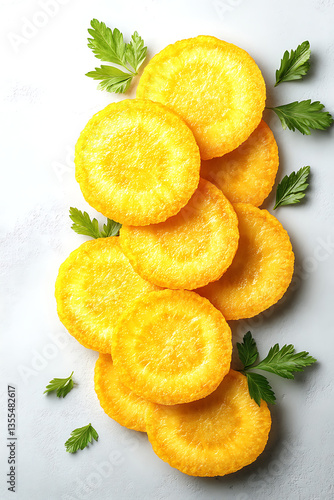 Sliced Yellow Carrots with Fresh Herbs.