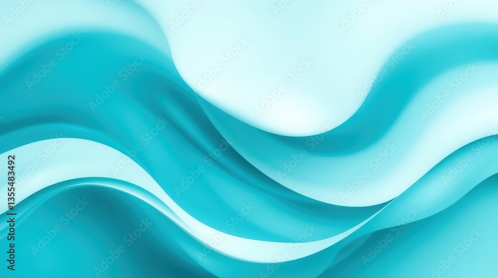 Fototapeta premium Abstract Blue Wavy Background with Smooth Fluid Shapes