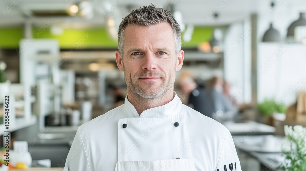 Fototapeta premium Professional chef in a restaurant kitchen