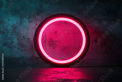 Arafed photograph of a pink light in a circle on a desert