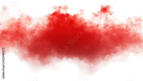 Red smoke misty fog isolated on transparent background. Rising vapor or dust effect. Smoke texture in red color. design element. floating misty fog toxic cloud or chemical gas in PNG. Floating haze