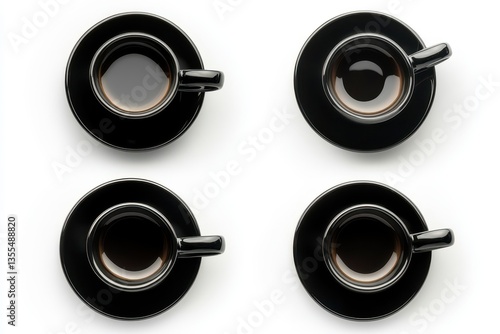Aerial shot of a dark coffee mug