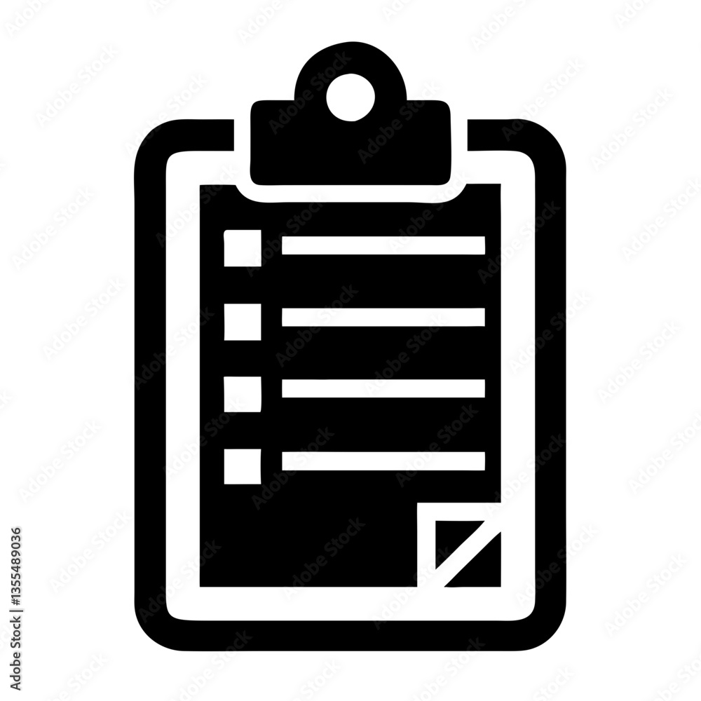 Clipboard icon with checklist, organization concept Clipboard icon with checklist, organization concept
