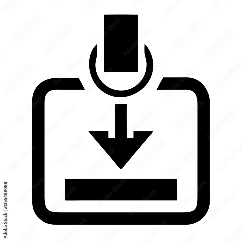 Download icon with arrow pointing down, digital action concept Download icon with arrow pointing down, digital action concept