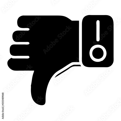 Dislike icon showing thumbs down gesture, negative feedback concept