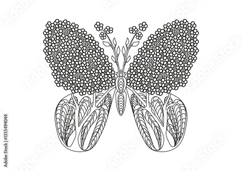 Papillon petites fleurs 