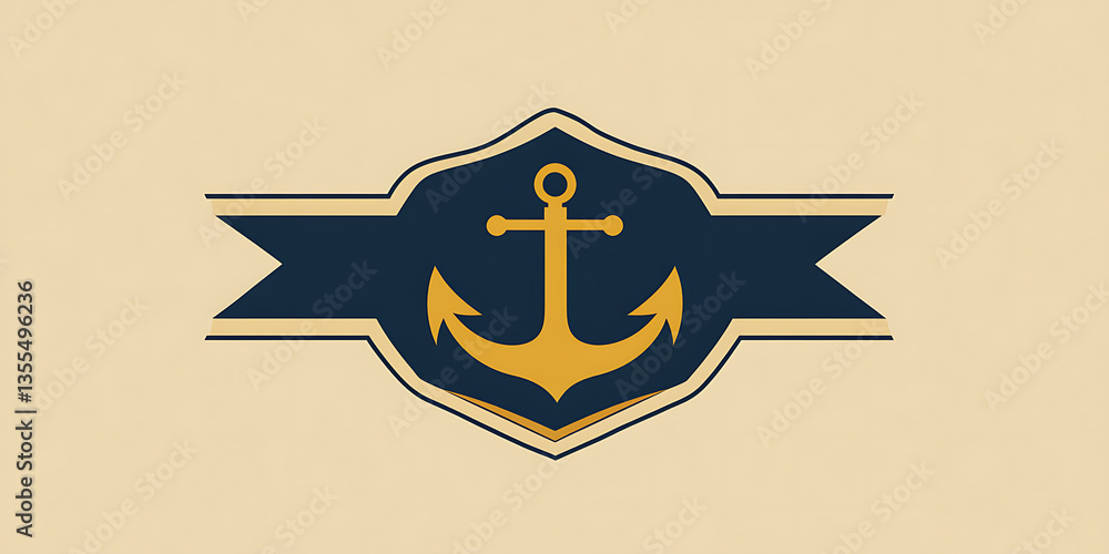 Gold Anchor Navy Badge.