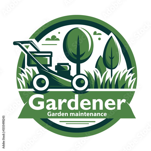 Gardener logo design inspiration vector, Lawn care, farmer, lawn service logotype, icon vector
