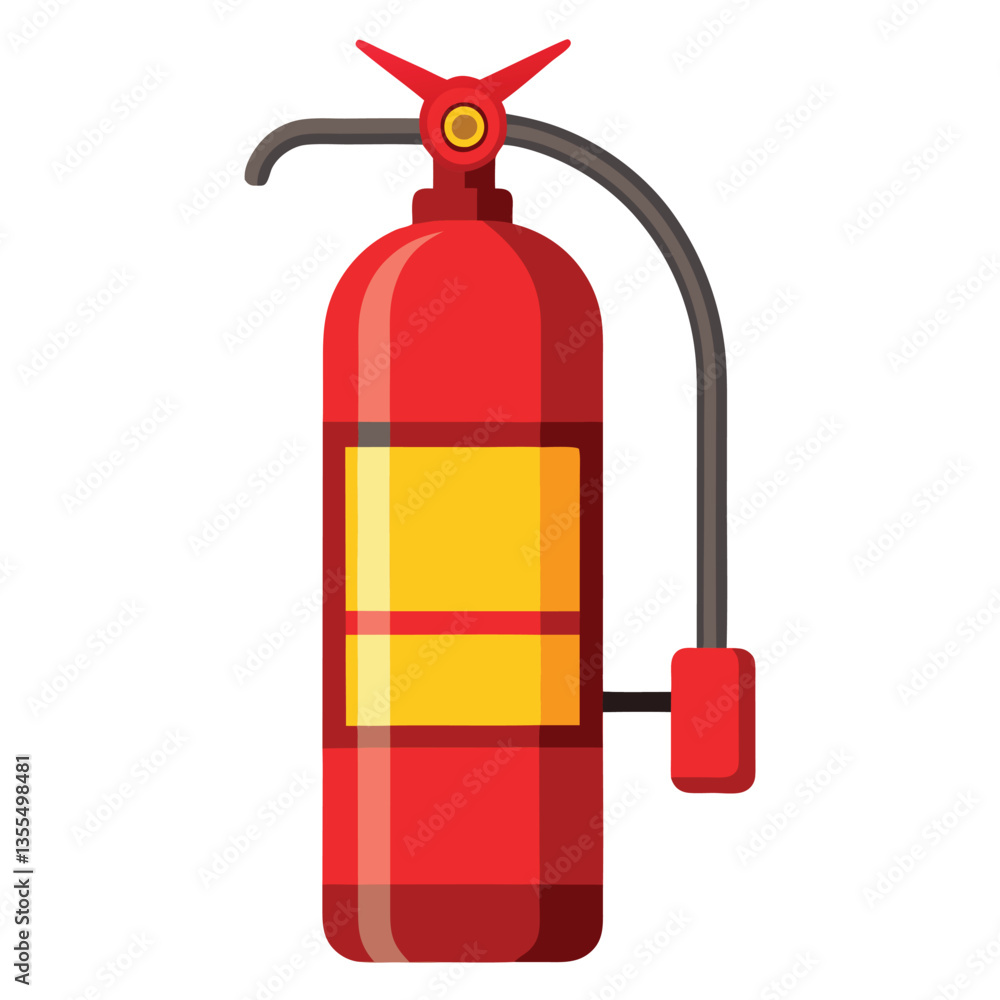 Obraz premium Fire extinguisher vector illustration with safety and protection features