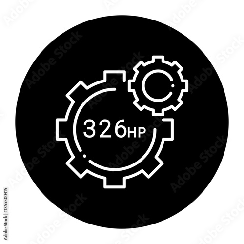 High Engine Power Icon. Horsepower, Engine Performance, Power Output Concept. Illustration for Machinery Concept.