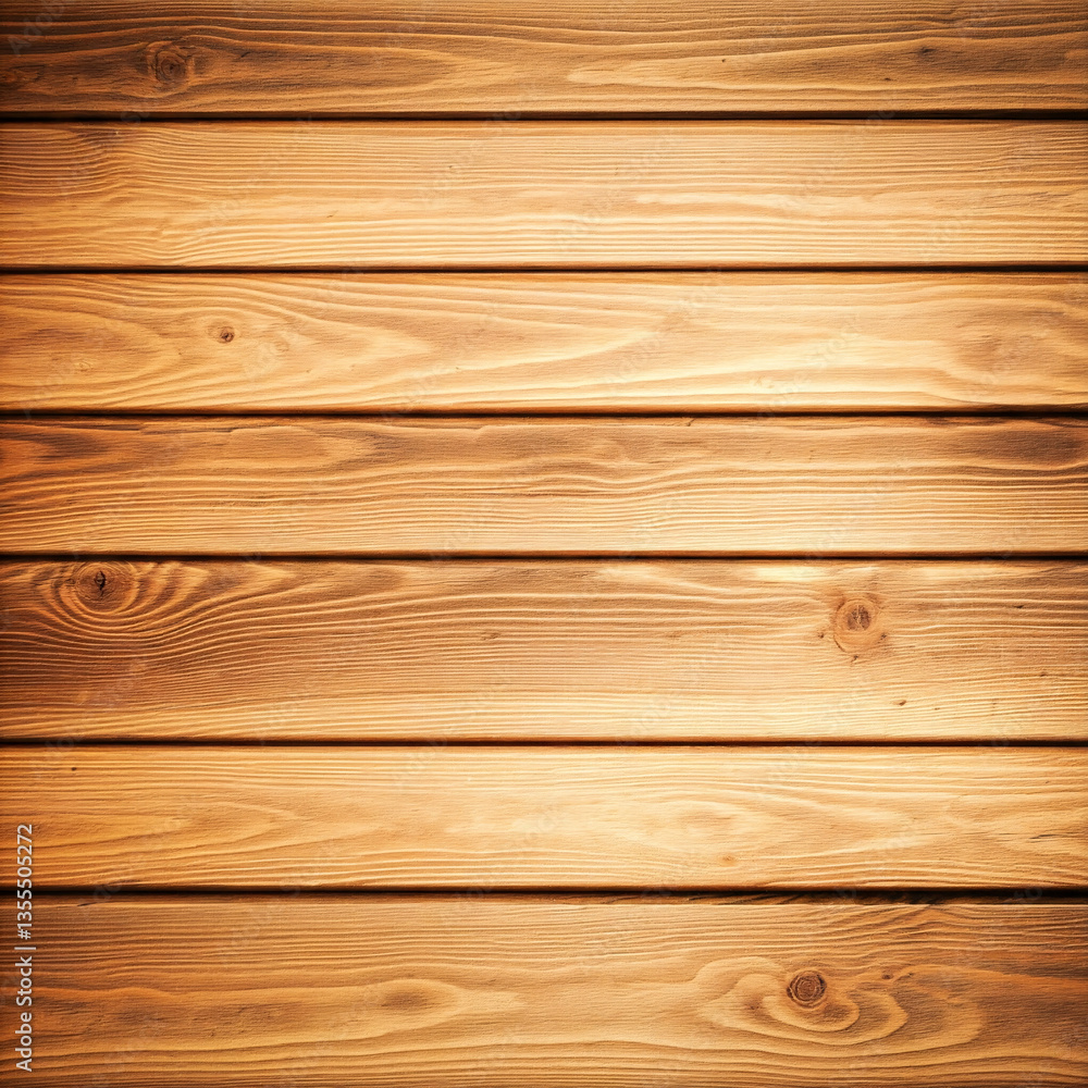 Fototapeta premium Wooden planks with a natural grain pattern, arranged horizontally, creating a warm and rustic texture Generative AI