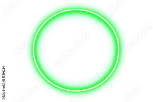 Neon circle PNG. Glowing green circle icon on transparent background. Neon lighting round shape element. Neon sparkle circle border frame . Glow LED ring, Graphic design elements