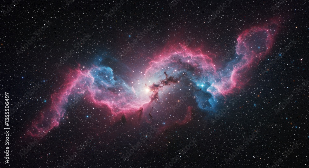 Vibrant Galaxy Nebula with Stars Shimmering in Deep Space Background Vibrant Galaxy Nebula with Stars Shimmering in Deep Space Background