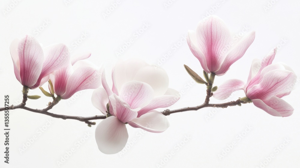 Fototapeta premium Ramo de flores de magnolia en colores suaves