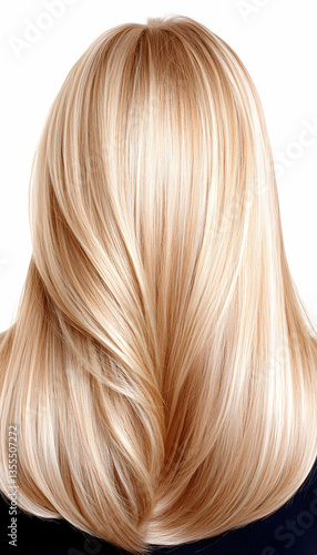 Wallpaper Mural Long blonde hair, styled, rear view, white background, haircare Torontodigital.ca