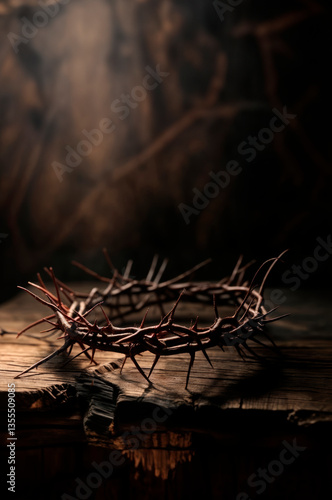 AI-Generated Religious Image - Crown of Thorns Jesus Crucified Holy Week Good Friday Passion of Christ