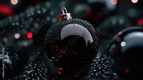 Glossy black Christmas ornament