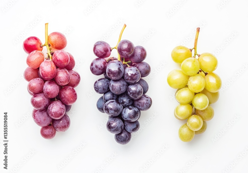 Fototapeta premium Fresh grapes in three colors