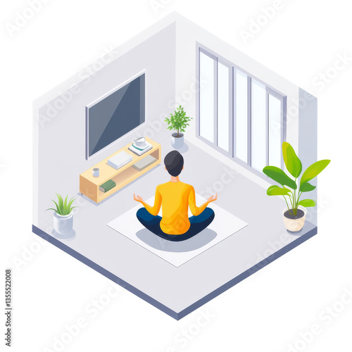 Meditation session in a serene indoor space fostering mindfulness and relaxation