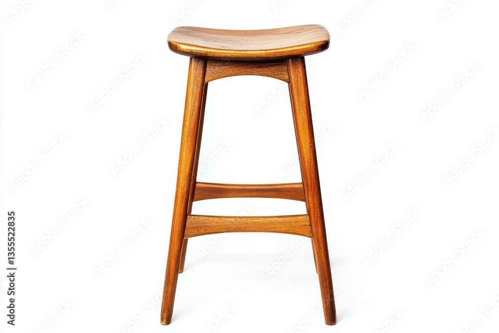 Modern bar stool with cushioned seat and metal legs isolated on white background Modern bar stool with cushioned seat and metal legs isolated on white background