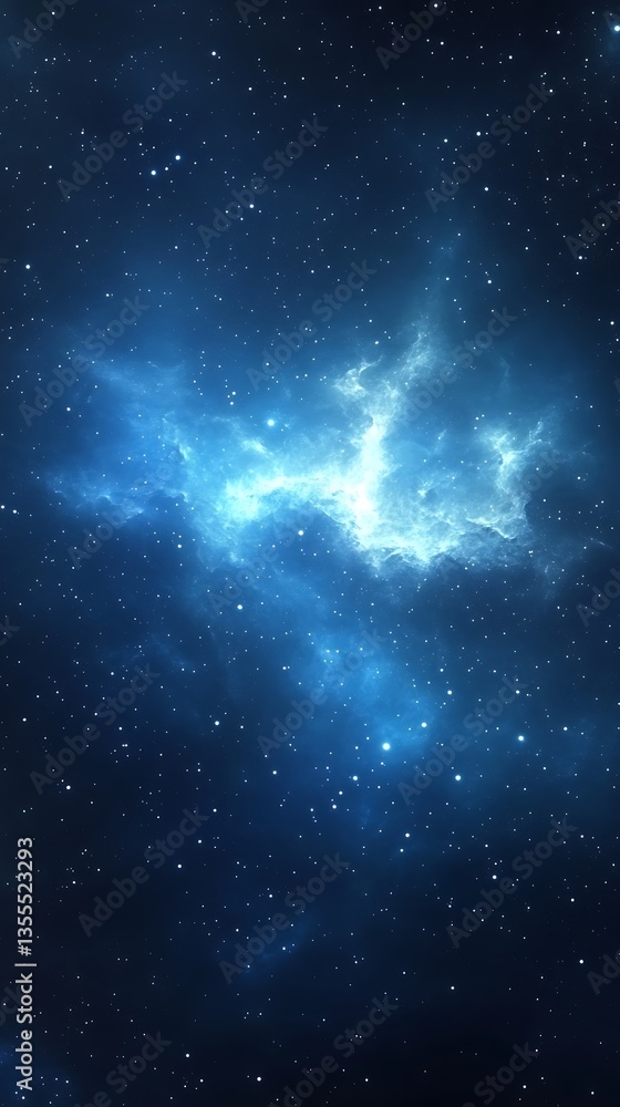 Naklejka premium A Deep Blue Sky Filled With Many Shining Celestial Stars