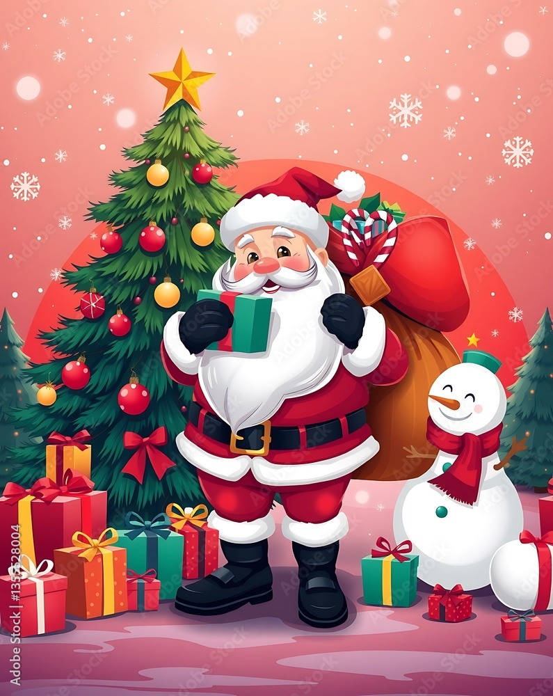 Santa Claus Holding Gifts in Front of a Christmas Tree - Festive Holiday Art, Santa Claus with Gifts, Christmas Celebration Scene, Festive Holiday Illustration, Magical Christmas Scene Santa 8K HD Santa Claus Holding Gifts in Front of a Christmas Tree - Festive Holiday Art, Santa Claus with Gifts, Christmas Celebration Scene, Festive Holiday Illustration, Magical Christmas Scene Santa 8K HD