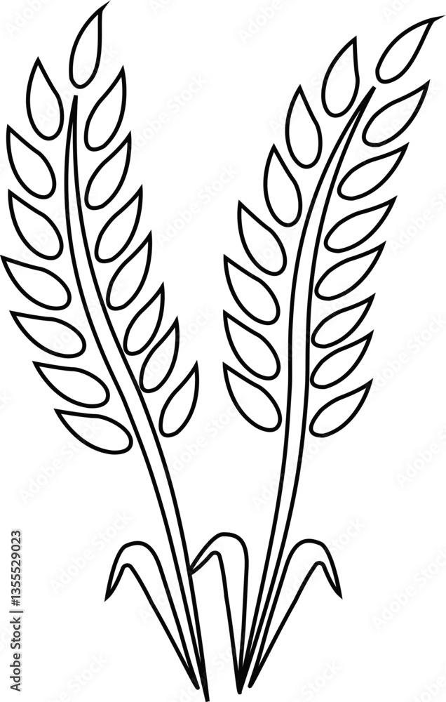 Wheats ears icon and wheat design elements flat line vector isolated on transparent background. Harvest wheat grain, growth rice stalk and whole bread grains or field cereal nutritious. Wheats ears icon and wheat design elements flat line vector isolated on transparent background. Harvest wheat grain, growth rice stalk and whole bread grains or field cereal nutritious.