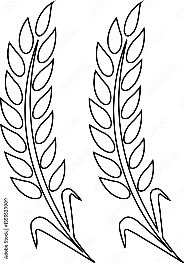 Wheats ears icon and wheat design elements flat line vector isolated on transparent background. Harvest wheat grain, growth rice stalk and whole bread grains or field cereal nutritious. Wheats ears icon and wheat design elements flat line vector isolated on transparent background. Harvest wheat grain, growth rice stalk and whole bread grains or field cereal nutritious.