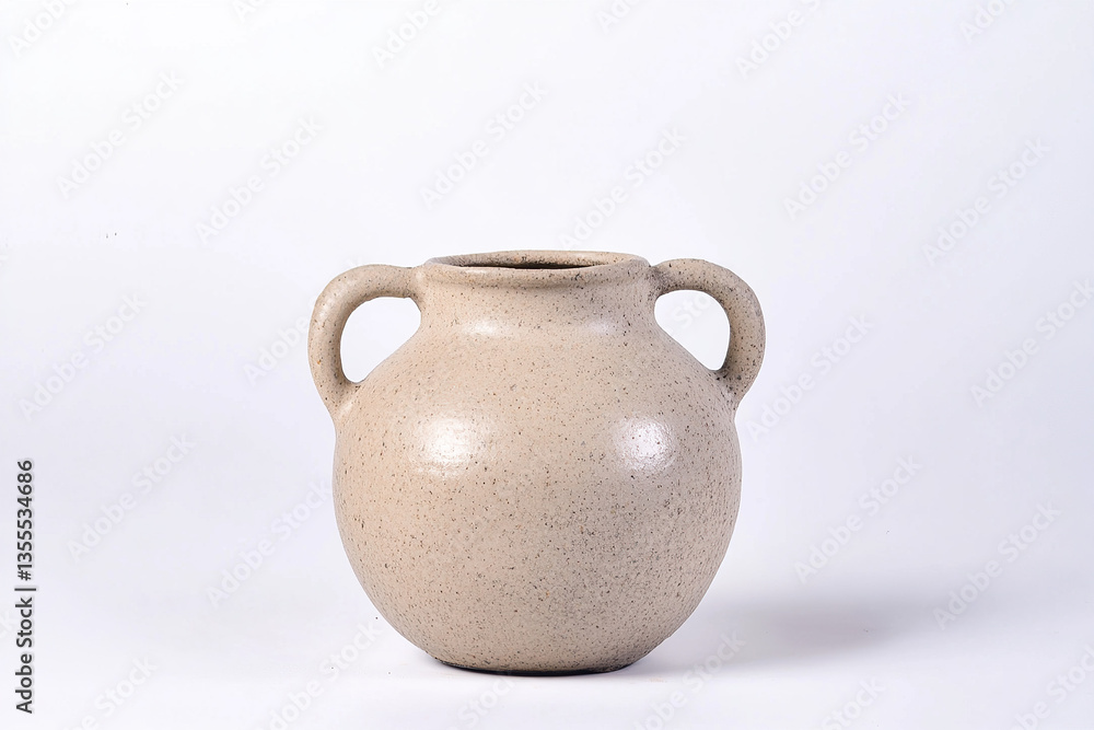 Earthenware amphora, a timeless container for holding liquids or dry goods, now decorative and an homage to ancient pottery. Earthenware amphora, a timeless container for holding liquids or dry goods, now decorative and an homage to ancient pottery.
