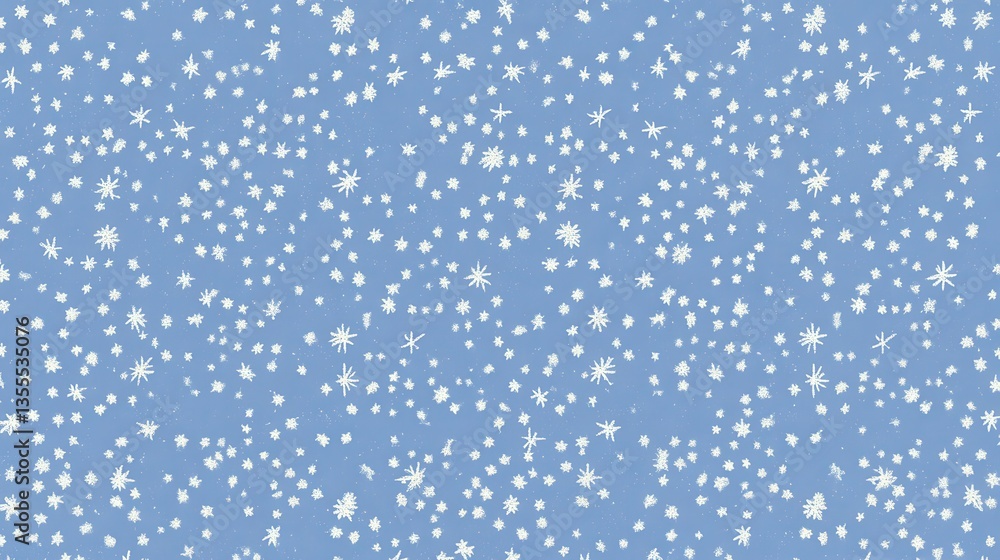 Gentle Snowfall on a Serene Blue Sky. Gentle Snowfall on a Serene Blue Sky.