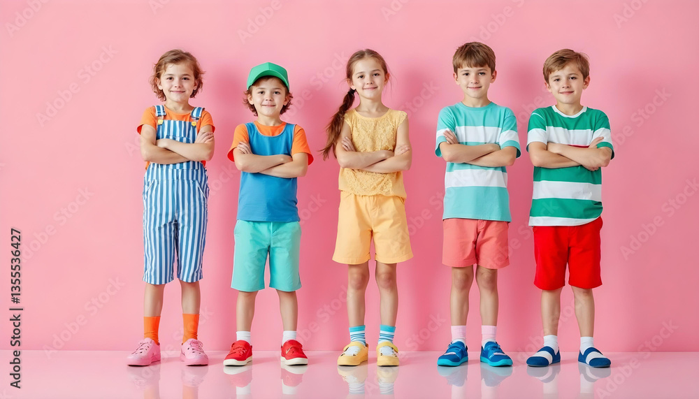 Obraz premium group of young boys and girl