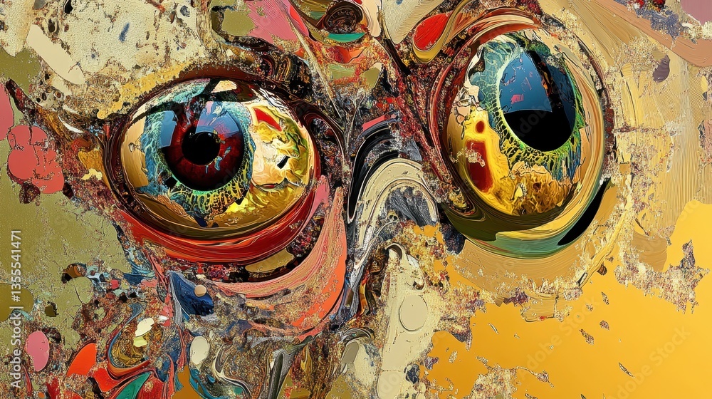 Fototapeta premium Colorful Abstract Eyes A Surreal Digital Art Masterpiece.