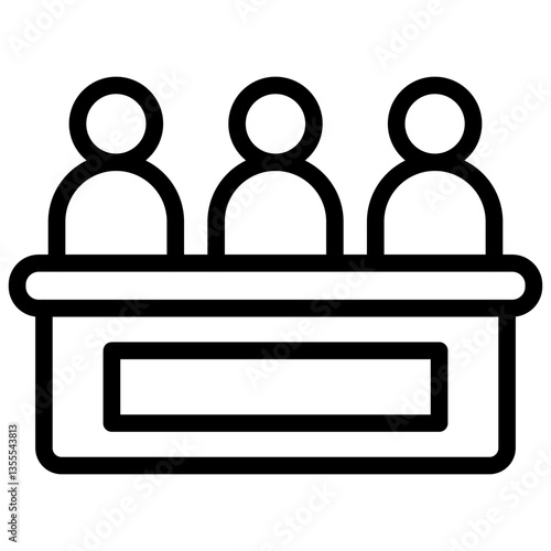 Minimalist Line Art Jury Panel Icon