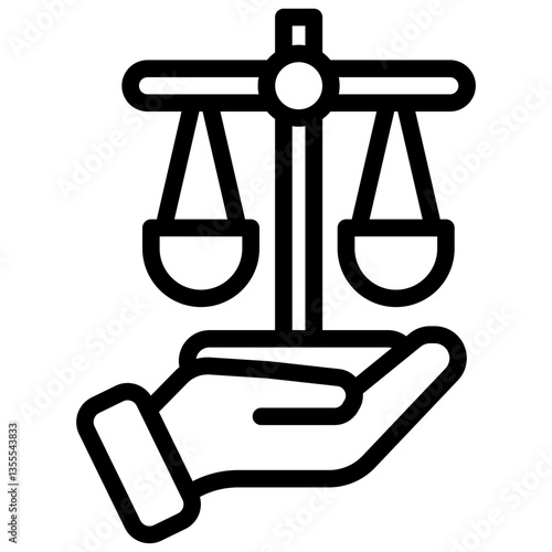 Minimalist Line Art Court Judgement Icon