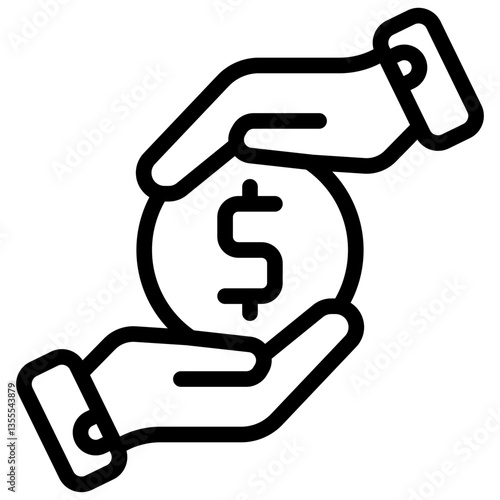 Minimalist Line Art Political Corruption Icon