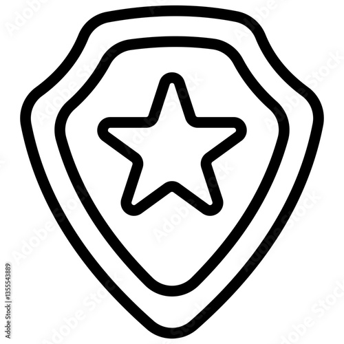 Minimalist Line Art Police Badge Icon