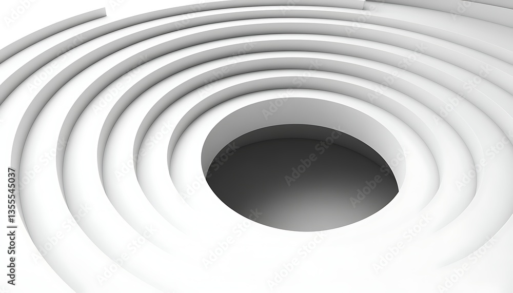 Obraz premium Abstract White Circular Depths.