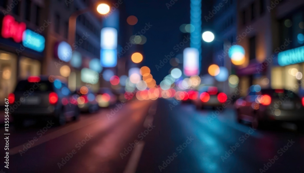 Abstract late-night city lights, blurred bokeh effect, night, wallpaper, visual Abstract late-night city lights, blurred bokeh effect, night, wallpaper, visual