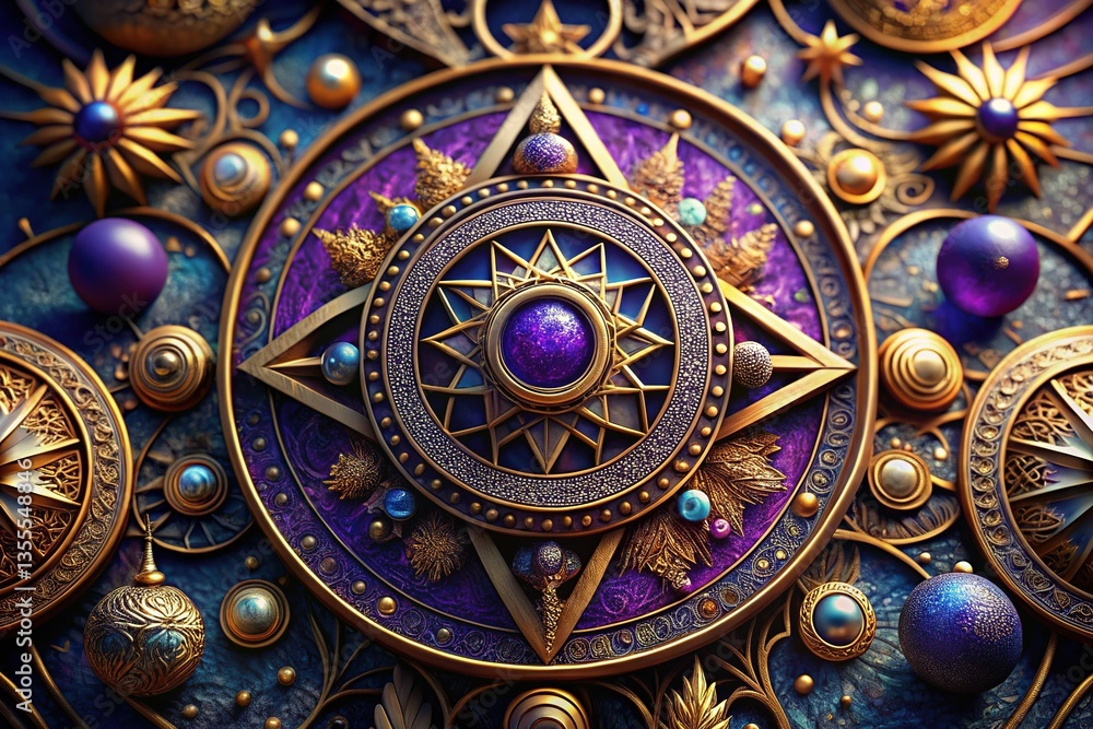 Obraz premium Ancient Symbols, Mystical Glyphs, Celestial Art