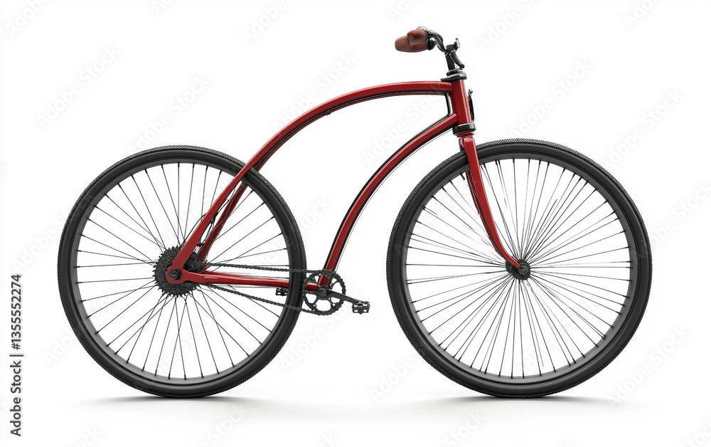 Fototapeta premium Classic Victorian Penny-Farthing with Oversized Design Isolated On White Background.