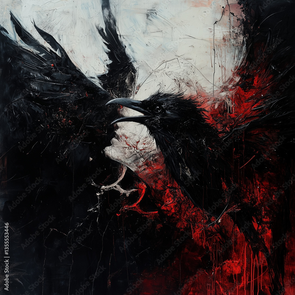 Fototapeta premium The fight of the ravens