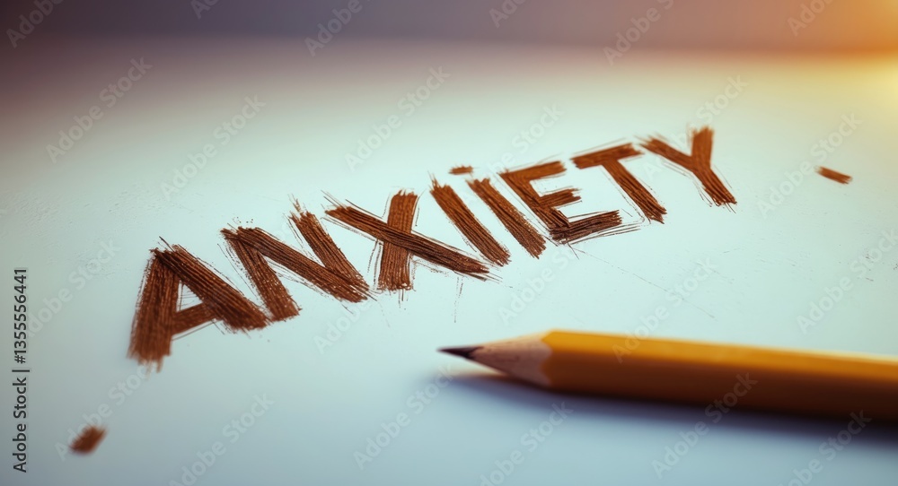 Fototapeta premium Overcoming anxiety. Symbolic for treating or erasing anxiety.