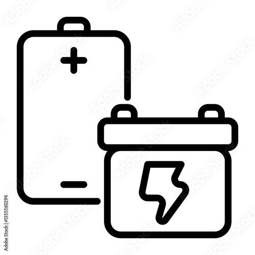 battery icon, line icon style