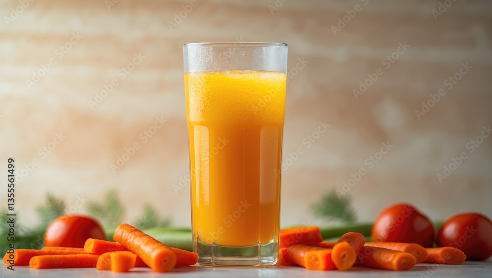 Fresh carrot juice close-up shot Fresh carrot juice close-up shot