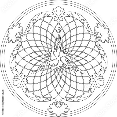 silhouette design vector illustration background pattern mandala rosette abstract modern