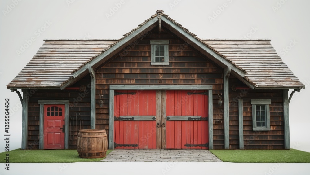 Freestanding shed garage isolated on white Freestanding shed garage isolated on white