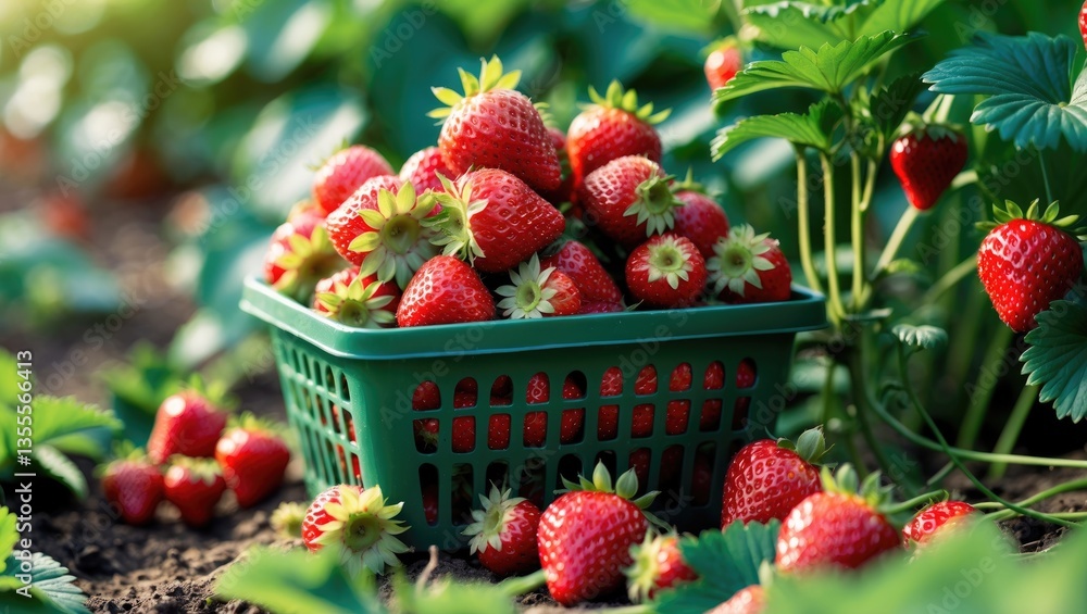 Freshly Collected Strawberries from the Garden Freshly Collected Strawberries from the Garden