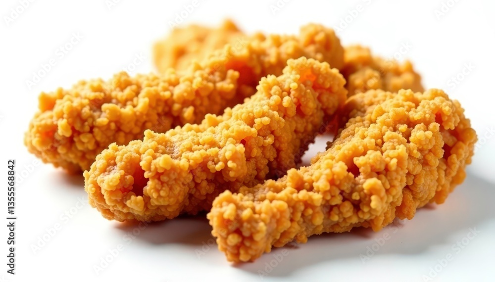 Crispy fried chicken strips, isolated on white , image, delicious Crispy fried chicken strips, isolated on white , image, delicious