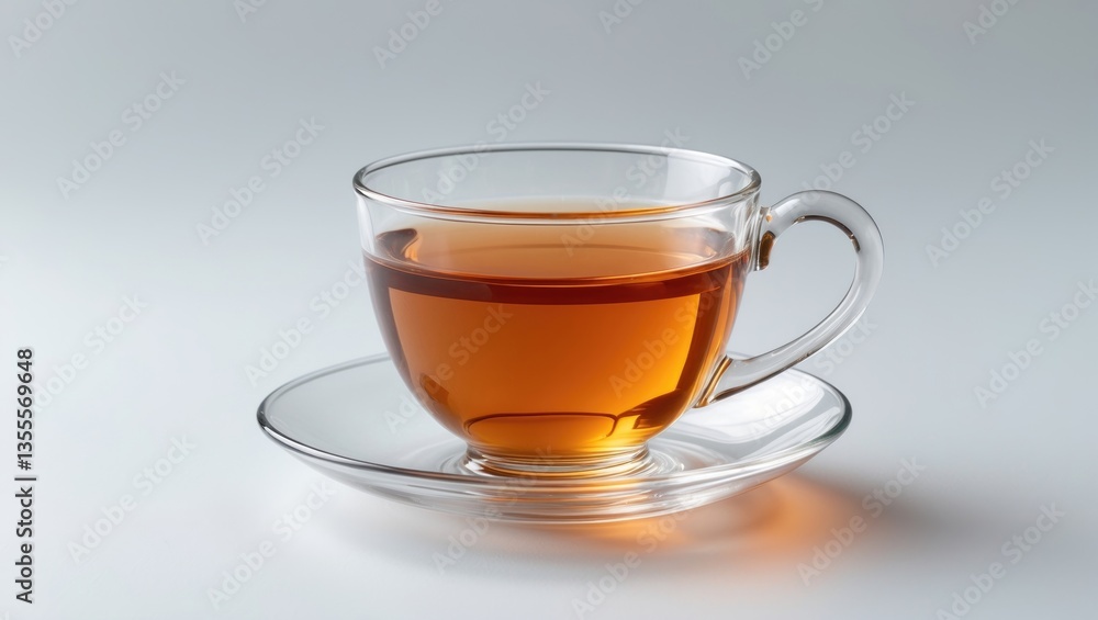 Glass cup of steaming aromatic tea against a white backdrop. Glass cup of steaming aromatic tea against a white backdrop.